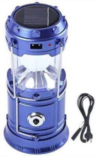 PRITI WORLD Rechargeable Night LED Solar Emergency Light Bulb Lantern Blue Plastic Hanging Lantern