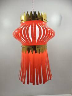 DhirElectronics Traditional Kandeel Handmade Diwali Lantern with Light – Reusable & Washable Multicolor Plastic Hanging Lantern