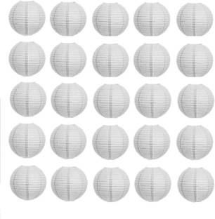 Kala Decorators Round Hanging Ball Paper Hanging Lantern Paper Lamp White Paper Hanging Lantern