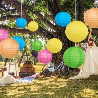Orama Paper Lanterns Chinese Round Paper Hanging Decorations OP106 Multicolor Paper Hanging Lantern