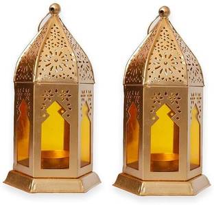 ZR HANDICRAFT Gold Iron Hanging Lantern