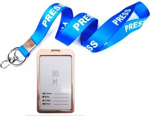 AmanGola Press Printed Ribbon, ID Card Holder/Badge with Scratch Gaurd Lanyard