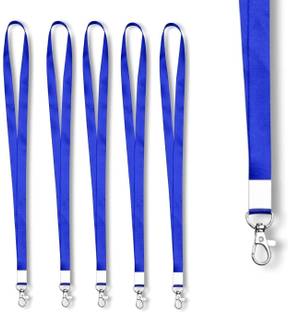 JSMSH 1 inch Thick Lanyards with Badge Clip (Blue, Pack of 5) Lanyard