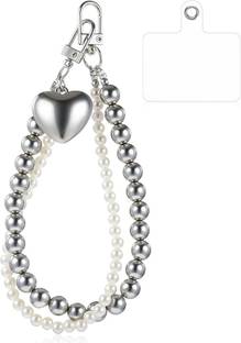 SNOWIE SOFT Pearl Beaded Cell Phone Wrist Strap Universal Lanyard for Safe and Stylish Use Acrylic Beaded Dangling Charm