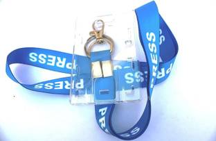 AmanGola Lanyard/Press Ribbon with id Card Holder(Blue) 20 mm Unisex Solid Strap Lanyard