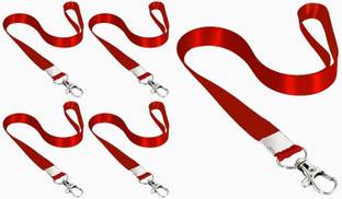 Dey 's stationery store 5 Pes Satin Neck Strap Band Lanyards (Red Color 20MM) Lanyard