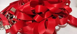 AmanGola RED Lanyards 10Pcs 18" Lanyard with Badge Clip Lanyard