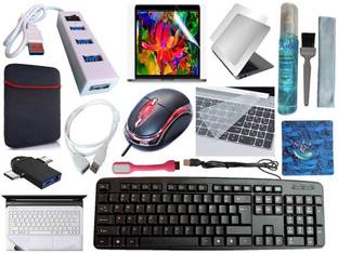 ANJO Keyboard&Mouse-Pad-Hub2-3n1Cleanr-2in1OTG-Ext-LED-Skin-14.6iScrn&KeyGuard&Sleeve Combo Set