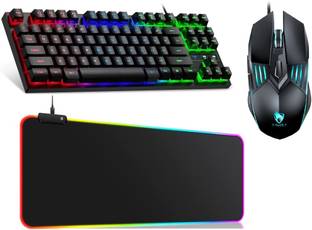 FKU Mechanical Gaming Keyboard N RGB Mouse Pad [900x400] & Wired Gaming Mouse Combo Set