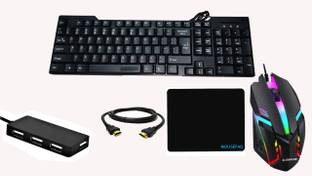 RSG 5 IN 1 COMBO PACK WITH KEYBOARD ,MOUSE,MOUSEPAD,USB HUB & HDMI CABLE Combo Set