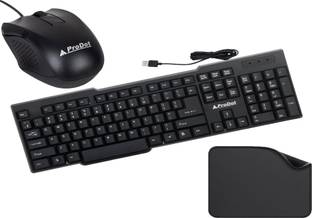 PRODOT 3 In 1 Keyboard, Mouse, Mouse Pad With 1 Year Warranty Combo Set