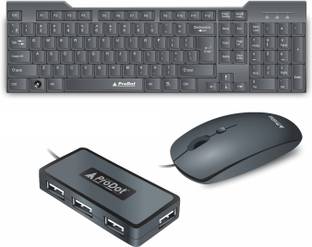 PRODOT Set of 3 High-Performance Keyboard And Mouse Combo With USB Hub Combo Set