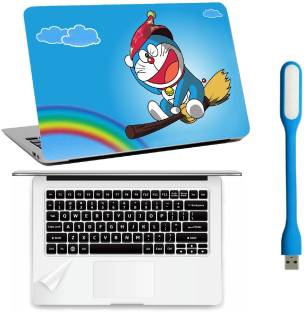 Namo Art 3in1 Accessories Set of - Doraemon Laptop Skins with PalmRest Skin and USB LED Combo Set
