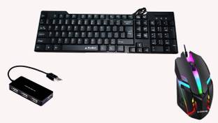 RSG 3 IN 1 COMBO PACK WITH KEYBOARD ,RGB MOUSE,USB HUB Combo Set