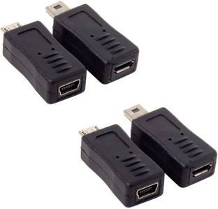 fdealz Mini USB Male to Micro USB 5pin Female & Female to Micro Male Extension Adapter Combo Set