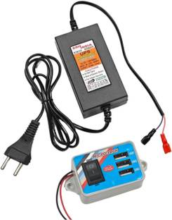 ERHIndia 12v UPS, Bike Battery Charger 14 Volt 2 Ampere with 12v/24v Mobile Charger Combo Set