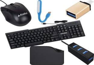 PRODOT 6 in 1 Type C OTG, Keyboard, Mouse, USB Hub, Mouse Pad, USB LED Light Strip Combo Set