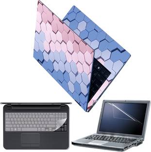Techfit Full Body Laptop Skin with Screen Guard and Key Guard - Crystal Cool Combo Set