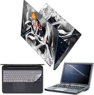 Techfit Full Body Laptop Skin with Screen Guard and Key Guard Bleach Anime Ichigo Bankai Combo Set