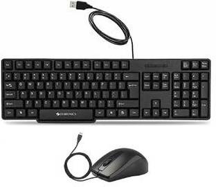 ZEBRONICS K20 Keyboard & Alex Wired Optical Mouse Combo Set