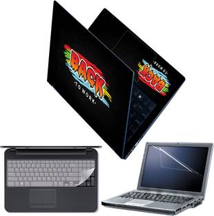 Techfit Full Body Laptop Skin with Screen Guard and Key Guard - Back to Work Colorfull Combo Set
