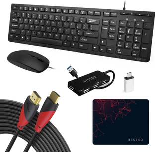 Bestor Set of 6,USB Wired Keyboard,Wire Mouse,HDMI1.5M,Mouse Pad,typeC converter,4port Combo Set