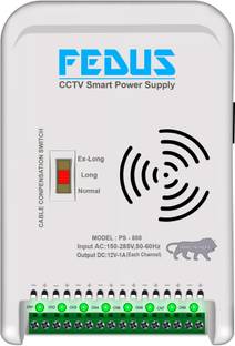 Fedus 8 Channel SMPS for CCTV, Power Supply Adapter for up to 8 CCTV Security Cameras 12 W Adapter