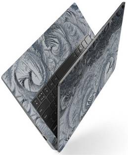 INDIA SHOPERS Full Body Laptop Skin For 14 to 15.6 inch Laptop - Black and Grey Abstract Self Adhesive Vinyl Laptop Skin Compatible for 15.6 inch