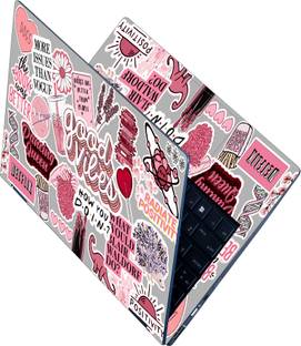dzazner Full Body Laptop Skin Sticker For 14 to 15.6 inch Laptop - Good Vibes Typography Self Adhesive Stretched Vinyl Laptop Skin Compatible for 15.6 inch