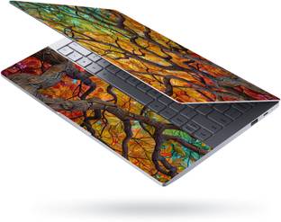 Flipkart SmartBuy Combo of Full Body Laptop Skin and Mouse Pad - Fiery Autumn Tree Branches No Residue Removable Self Adhesive Vinyl Reusable Laptop Skin Compatible for 15.6 inch