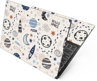 Anweshas HD Printed Full Panel Laptop Skin Sticker Vinyl Fits Size Upto 15 inches No Residue, Bubble Free, Waterproof - Hello Space Moon Self Adhesive Vinyl Reusable Laptop Skin Compatible for 15.6 inch