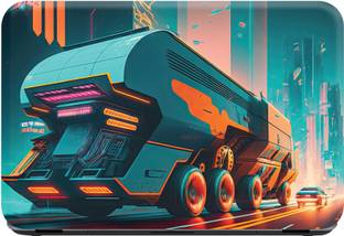 SCOTLON _Single Panel_Neon colored futuristic truck_ Vinyl Laptop Skin Compatible for 15.5 inch