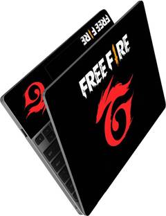Anweshas HD Printed Full Panel Laptop Skin Sticker Vinyl Fits Size Upto 15 inches No Residue, Bubble Free, Waterproof - Free Fire Logo Self Adhesive Vinyl Reusable Laptop Skin Compatible for 15.6 inch