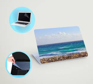 SDM 3in1 laptop skin with track-pad & SCREEN GAURD (beach) 15.6 inch Vinyl Laptop Skin Compatible for ...