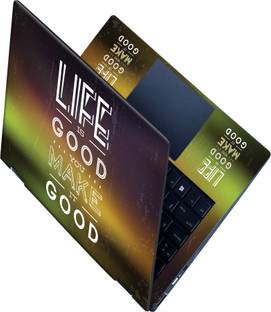 SCOTLON _All Panel_Life is good_ Vinyl Laptop Skin Compatible for 15.5 inch