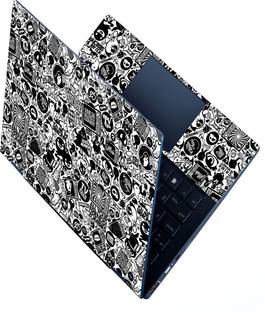D जेज़नर HD Printed Full Panel Laptop Skin Sticker Vinyl Fits Size Upto 15 inches No Residue, Bubble Free - Black Stickers खुद चिपकाने वाला विनाइल लैपटॉप डीकैल 15.6