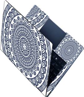 SCOTLON _All Panel_Dark blue round rangoli_ Vinyl Laptop Decal 15.5