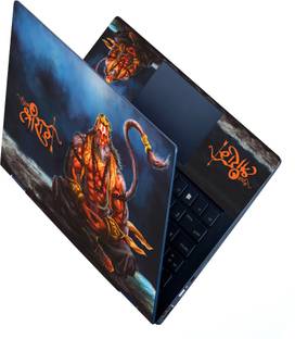 Full Panel Laptop Skin Decal Sticker Fits Size Upto 15.6 inches - Jai Shree Ram Hanuman Self Adhesive Vinyl Laptop Skin Compatible for 15.6 inch