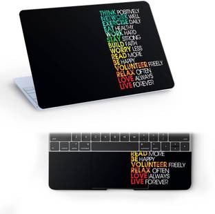 Galaxsia Think Positively Quote Vinyl Skin Sticker Cover Case Compatible for any vinyl Laptop Skin Com...