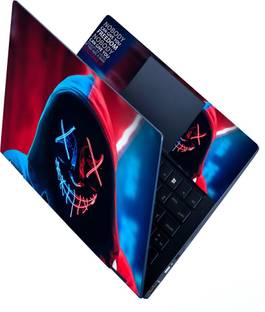 Anweshas Full Panel Laptop Skins Upto 15.6 inch - No Residue, Bubble Free - Removable HD Quality Printed Vinyl/Sticker/Cover for Dell-Lenovo-Acer-HP (red blue Design hacker anonymous) Self Adhesive Vinyl Laptop Decal 15.6
