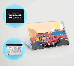 SDM 3in1 laptop skin with track-pad & mouse-pad (friends time) 15.6 inch vinyl Laptop Skin Compatible ...