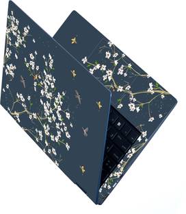 FineArts Full Body UV Laptop Skin For 15.6 inch - UV_Birds White Floral Blossom Self Adhesive Stretched Vinyl, Premium UV Inks Laptop Skin Compatible for 15.6 inch