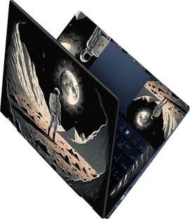 SCOTLON All Panel_Astronaut stands among craters_Premium Laptop Skin Vinyl Laptop Decal 15.6