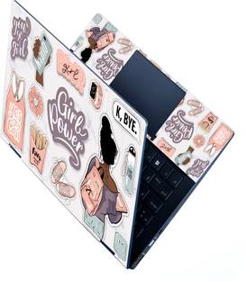 Full Panel Laptop Skin Decal Sticker Vinyl Fits Size Upto 15.6 inches - Girl Power Self Adhesive Vinyl Laptop Decal 15.6