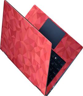 SCOTLON _All Panel_Maroon and red pyramid_ Vinyl Laptop Skin Compatible for 15.5 inch