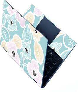 dzazner HD Printed Full Panel Laptop Skin Upto 15.6 inches - Floral on Light Green Self Adhesive Vinyl...