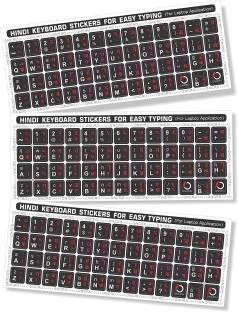 ONCRO Language Typing font Hindi keyboard sticker for laptop Black alphabets stickers keyboard sticker Laptop Decal 15