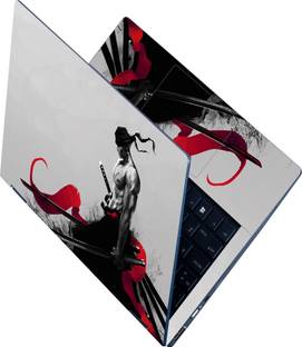 Anweshas Full Body Laptop Skin Sticker - Roronoa Zoro Red Self Adhesive Vinyl Reusable Laptop Skin Compatible for 15.6 inch