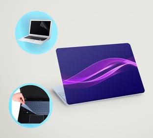 SDM 3in1 laptop skin with track-pad & SCREEN GAURD (pink wave) 15.6 inch Vinyl Laptop Skin Compatible ...