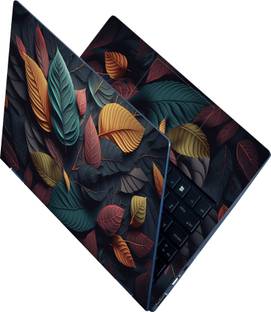 Flipkart SmartBuy Full Body Laptop Skin Sticker - Colorful Leaves Generative Ai Self Adhesive Vinyl Laptop Skin Compatible for 15.6 inch